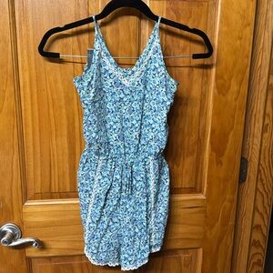 Blue Floral Romper